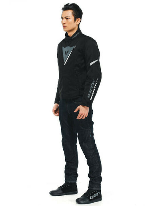 Dainese Veloce D-Dry Winter Men's Motorcycle Jacket Cordura Waterproof Black/Charcoal-Gray/White