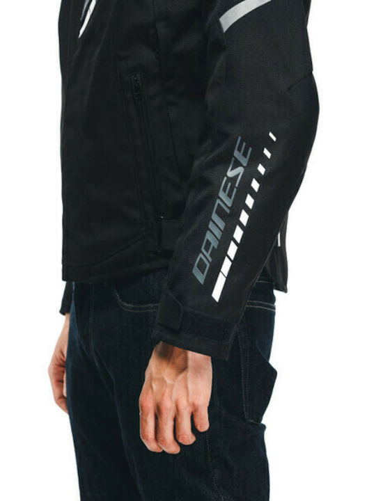 Dainese Veloce D-Dry Winter Men's Motorcycle Jacket Cordura Waterproof Black/Charcoal-Gray/White