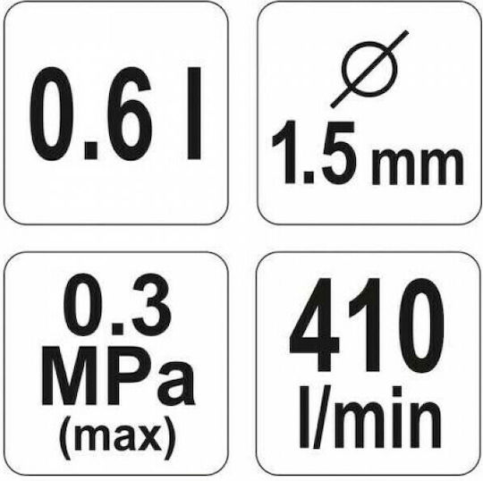 Yato Πιστόλι Βαφής Αέρος HVLP Άνω Δοχείου 1.5mm