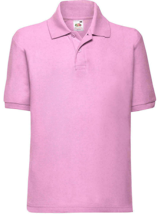 Fruit of the Loom Kids Polo Short Sleeve Pink