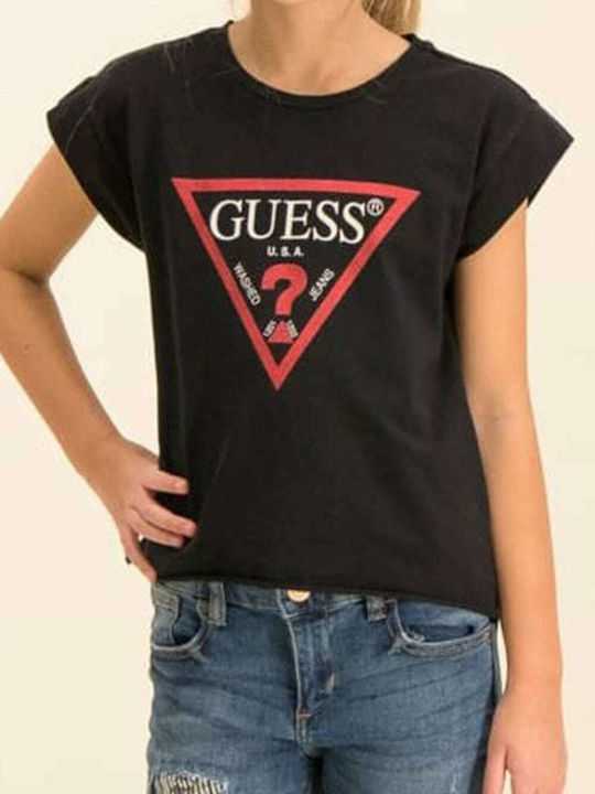 Guess Kinder Shirt Kurzarm Schwarz