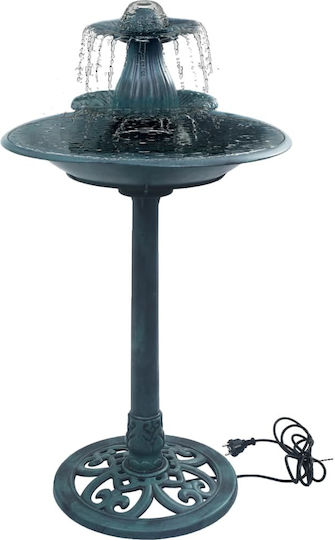vidaXL Decorative Bird Bath Plastic Fountain Green Fountain 50cmx91cm 48232