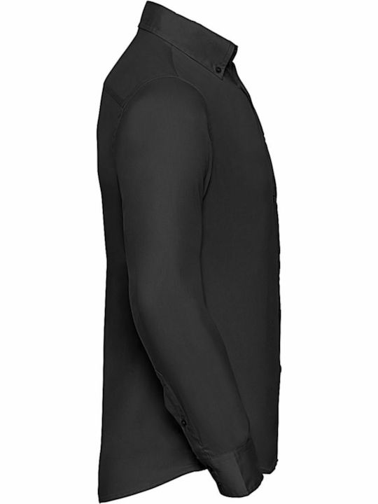 Long Sleeve Shirt In Regular Fit Black / Black