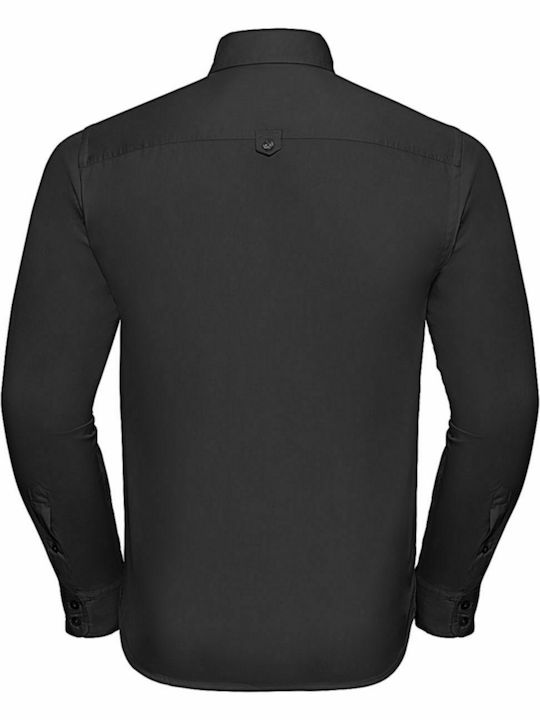 Russell Europe Men's Shirt Long Sleeve Cotton Black