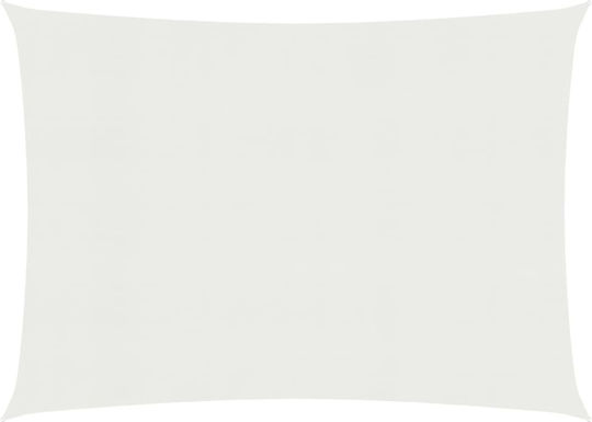 vidaXL Rectangular Shade Sail White With Hoop 3.5x4.5m 160gr/m² made of HDPE 160gr/m²