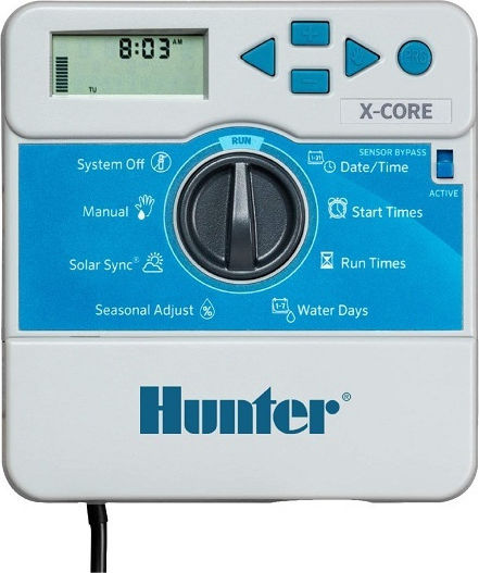 Hunter Industries X-Core 4 Προγραμματιστής Ποτίσματος Πίνακα Ρεύματος 4 Στάσεων