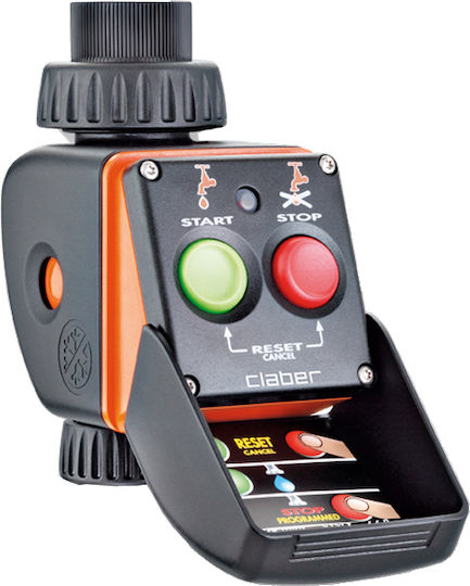 Claber Aquauno Pratico Irrigation Programmer Faucet Battery with Electrovane 1 Output