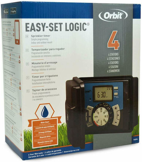 Orbit Easy Set Logic Irrigation Programmer with Electric Table 4 Stops