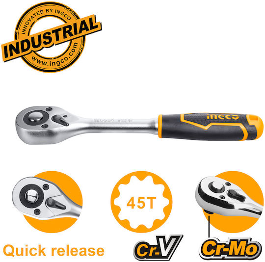 Ingco Ratchet 1/4" 15.8cm with 45 Blades