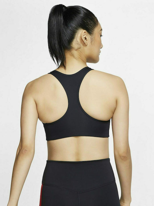 Nike Dri-Fit Swoosh Γυναικείο Αθλητικό Μπουστάκι Μαύρο με Επένδυση