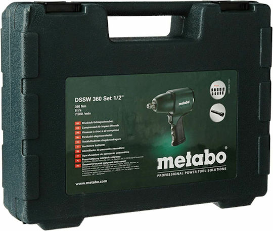 Metabo DSSW 360 Set Cheie Cu Impact Pneumatic 1/2" Cuplu Maxim 36.71kgm