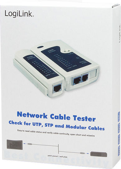 LogiLink WZ0010 Tester Καλωδίων Δικτύου RJ45 / RJ12 / RJ11