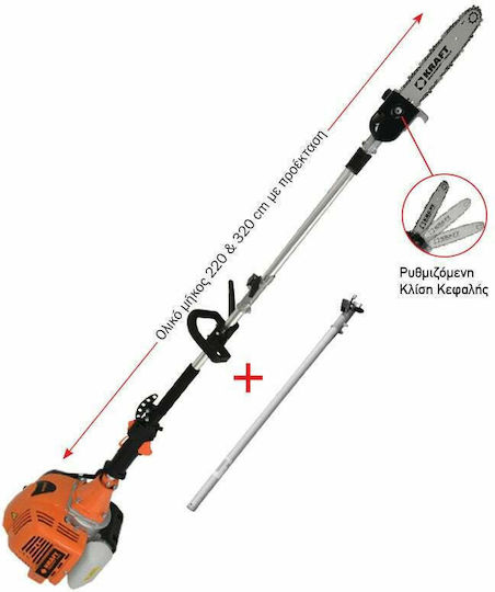 Kraft 691035 Διαιρούμενο Κονταροπρίονο Βενζίνης 3hp Συνολικού Μήκους 315cm και Λάμα 25cm