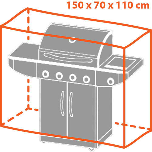 Home & Camp Grill Cover Gray from Polyester with UV Protection 150cmx70cmx110cmcm