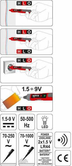 Yato Ανιχνευτής Τάσης YT-28631 AC/DC με Εύρος Μέτρησης 70 - 1000V