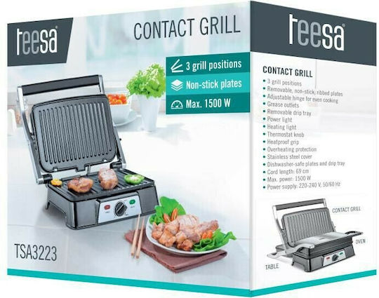 Teesa Τοστιέρα Γκριλιέρα 1500W Inox