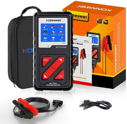 Konnwei Battery Analysis Tester KW710 Digital Battery Tester with Crocodile Clips KW710