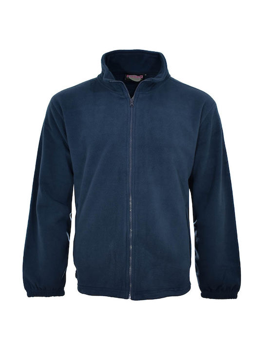 Fageo Ανδρική Ζακέτα Εργασίας Fleece Navy Μπλε