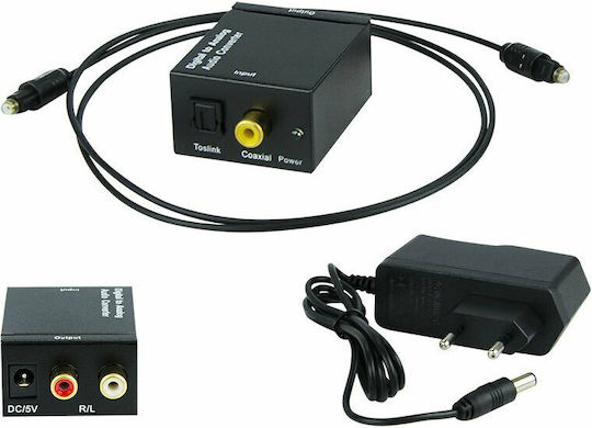 Convertor RCA 2x femelă în RCA / Toslink feminin 1buc