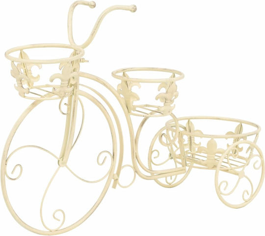 vidaXL Pot Trolley Metal White 77cmx26cmx50cmcm.