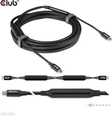 Club3D USB 3.2 Cable USB-C male - USB-C male Μαύρο 5m (CAC-1535)