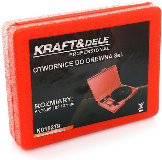 Kraft & Dele Set de ferăstraie cu găuri cu diametru între 64mm și 127mm pentru Lemn, Gresie și Plastic 800gr