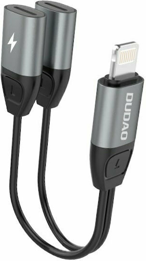 Dudao L17i Конвертор Lightning мъжки към 3.5mm / Lightning женски Сив 1бр