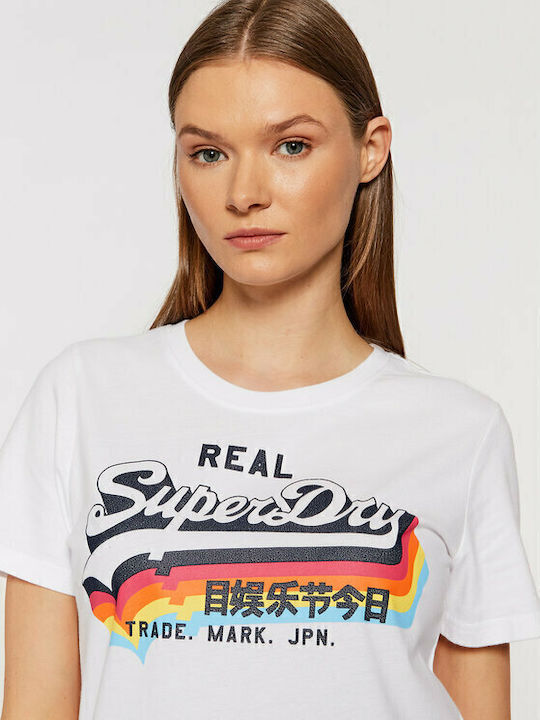 Vintage Logo Women's T-shirt Striped White