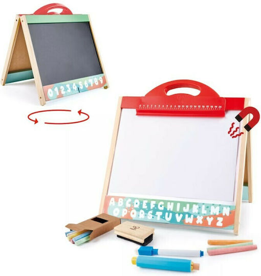 Hape Store and Go Easel Πίνακας Μαγνητικός / Μαρκαδόρου / Μαυροπίνακας Διπλής Όψης 33x35εκ.
