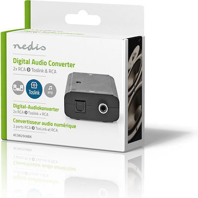 Nedis Convertor RCA / Toslink feminin în RCA 2x femelă (ACON2508BK)