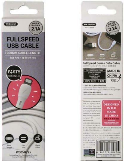 WK WDC-072 USB 2.0 Cable USB-C male - USB-A Μαύρο 1m 250408