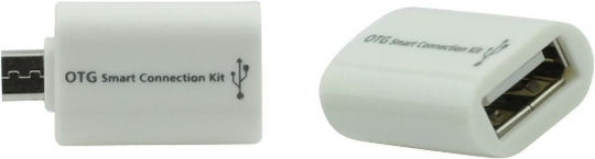 Μετατροπέας micro USB male σε USB-A female White Λευκό 1τμχ j10218