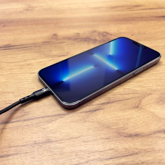 Wozinsky Braided USB-C to Lightning Cable 18W Μαύρο 2m (WUC-PD-CL2B)