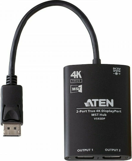 Aten Convertor DisplayPort Masculin În DisplayPort 2x Femelă 1 Bucată VS92DP