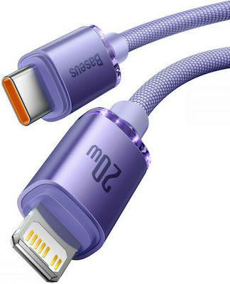 Baseus Crystal Shine CAJY000705 Braided USB-C to Lightning Cable 20W Purple 2m