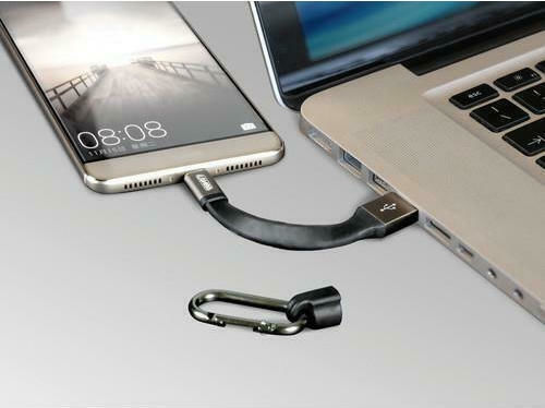 Lampa Keychain USB 2.0 Cable USB-C male - USB-A Μαύρο 0.1m L3888.9