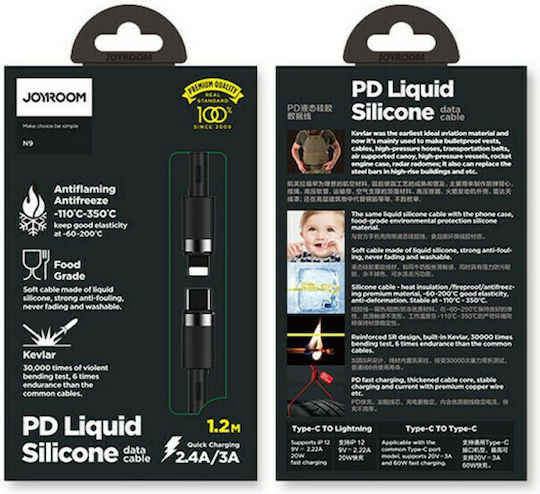 Joyroom S-1224N9 USB-C to Lightning Cable 20W Μαύρο 1.2m