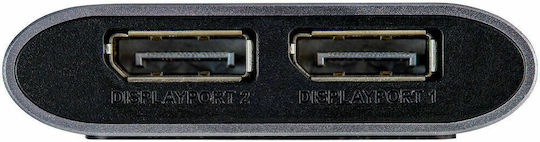 StarTech Μετατροπέας Thunderbolt male σε DisplayPort 2x female Γκρι 1τμχ TB32DP14