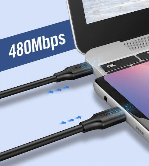 Ugreen US286 USB 2.0 Cable USB-C male - USB-C 60W Μαύρο 1m 50997