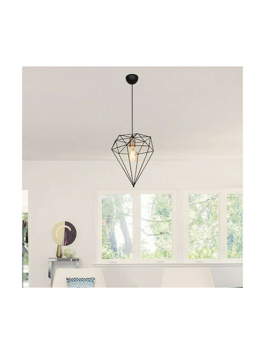 Pakketo PWL-1022 Pendant Light Single-Light Grid for Socket E27 Black