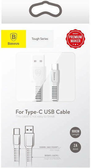 Baseus Tough Flaches USB Typ-C Kabel USB-A Männlich Weiß 1m CATZY-B02