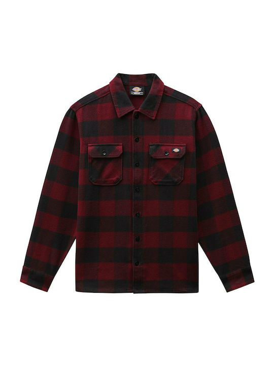 New Sacramento Long-sleeved Flannel Shirt Checked Maroon