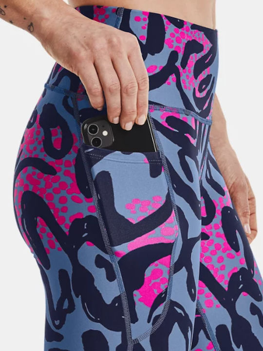 Heat Gear Training Women's Long Firming High Waist Blue Leggings