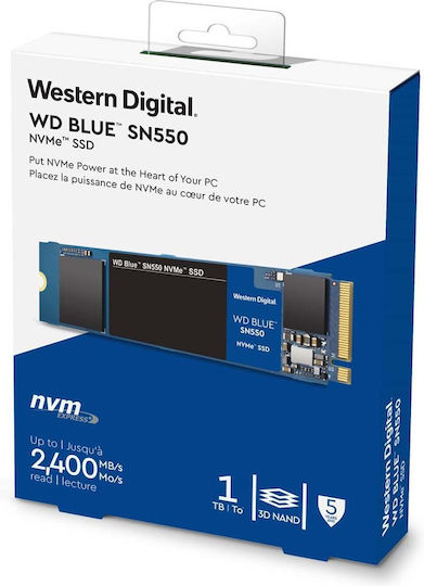 Western Digital Blue SN550 NVMe SSD 1TB τύπου M.2 με σύνδεση PCI Express 3.0 WDS100T2B0C