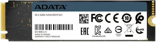 Adata Swordfish SSD 500GB τύπου M.2 με σύνδεση PCI Express 3.0 και Ψύκτρα ASWORDFISH-500G-C