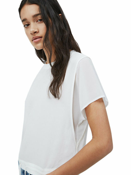 Graciella Women's Summer Blouse Short Sleeve White