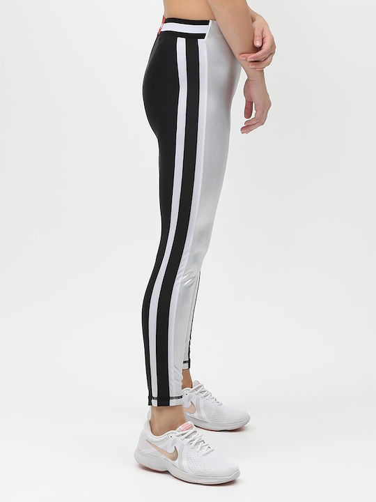 Women's Long Training Legging High Waisted Silver