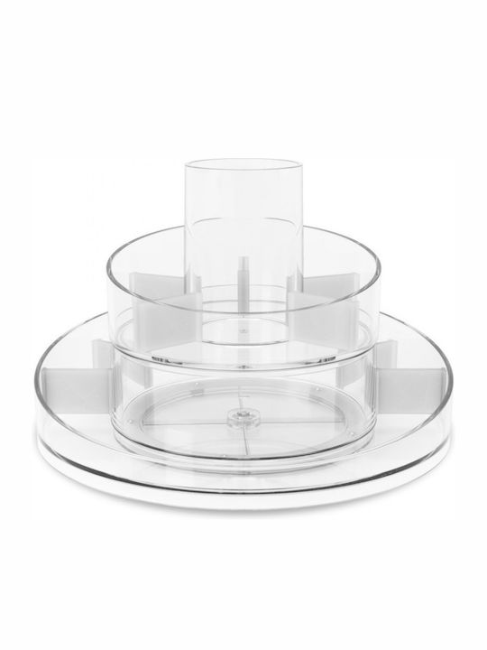 Umbra Rotating Cosmetics Organization Stand With 4 Compartments Transparent 25.4x25.4x17.1cm