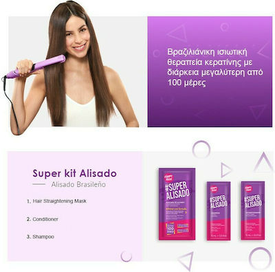 Happy Anne Extreme Care Super Alisado Brazilian Straightening Kit Set de îngrijire a părului pentru îndreptare cu Protecție termică 3buc