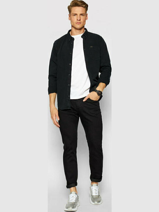 Cu mânecă lungă Denim Cămașă Negru
